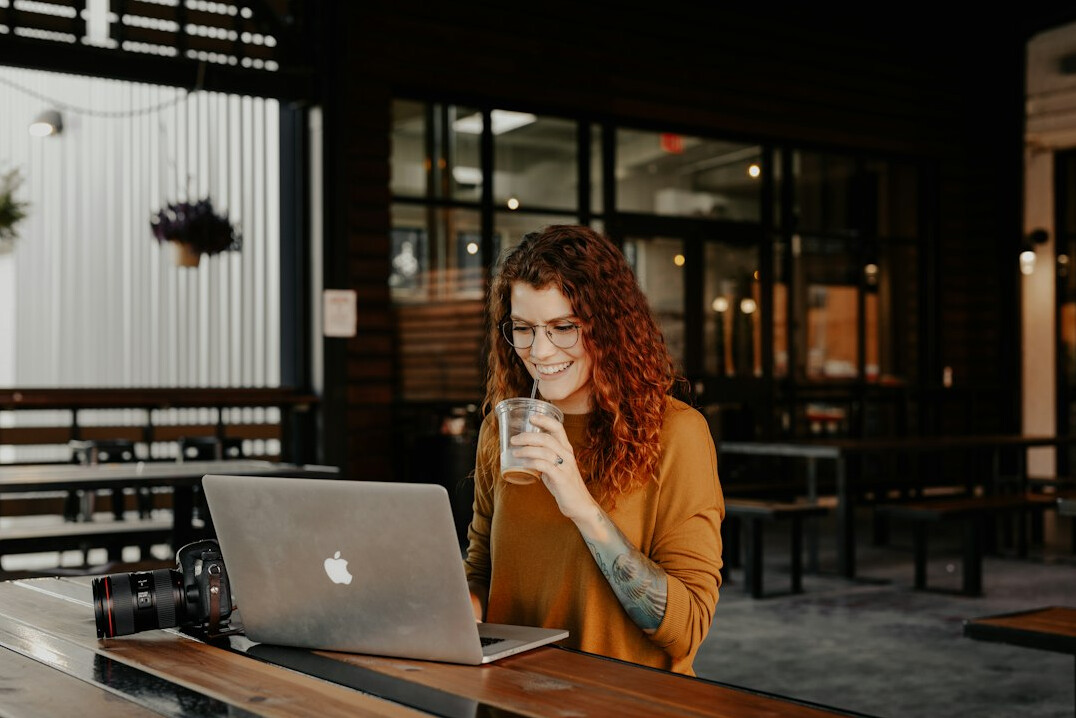 woman using laptop for digital skills